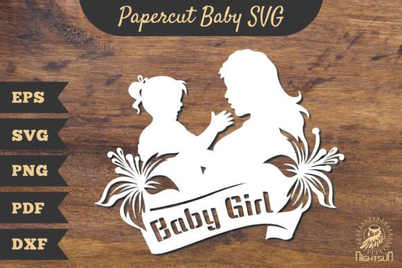 A Designer's Take on the Mom and Baby Girl Papercut SVG