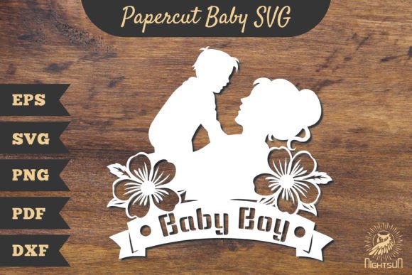 A Designer’s Take on the Mom and Baby Boy Papercut SVG Design