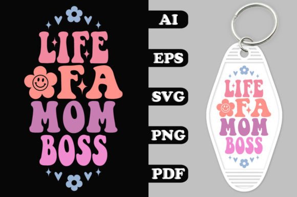 A Groovy Key Chain Design for Embroidered Mom Boss Projects