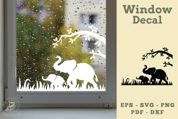 Mom and Baby Elephant Window Decal SVG Review